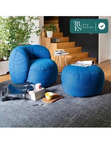 Pouf REEF en tissus plastique recyclé votre