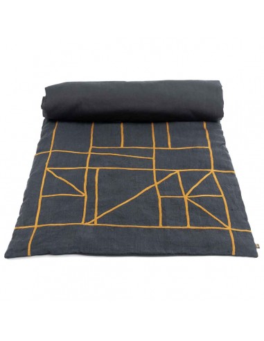 Kota linen duvet cover Black 85x200 cm - Haomy de pas cher