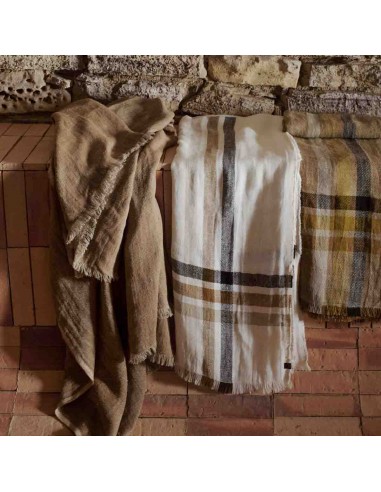 Plaid en lin lavé Paros 135x190 cm - 3 couleurs - Haomy Profitez des Offres !