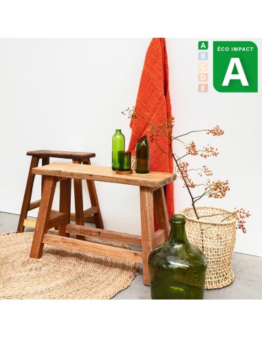 Tabouret rectangulaire Chinois en bois recyclé france