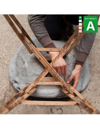 Chaise Gravêne 5.5, plastique et bois upcyclés 2 - 3 jours ouvrés.