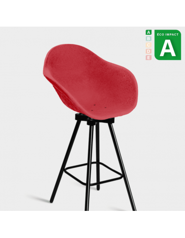 Fauteuil de bar Gravêne 8.7, plastique et acier upcyclés À commander