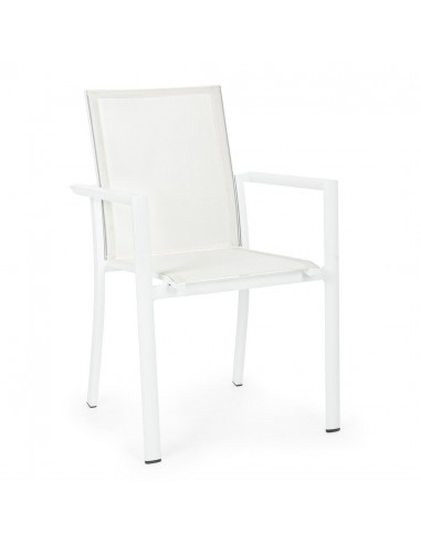 Fauteuil d'extérieur KONNOR Blanc 56x60xH88cm hantent personnes