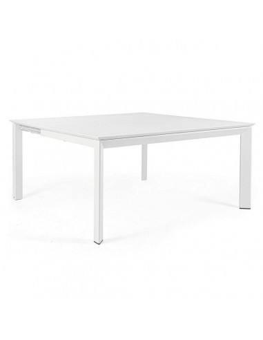 Table REPAS Extérieur KONNOR Blanc 110x160xH76 cm brillant des détails fins