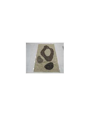 TAPIS REVERSIBLE TAUPE MOTIF ROND 200x300cm Les magasins à Paris et en Île-de-France