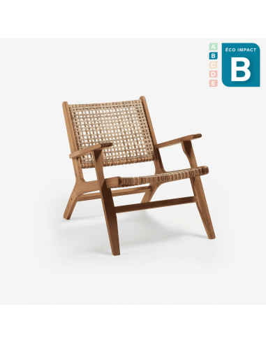 Fauteuil Grignoon en bois massif durable et résine tressée la chaussure