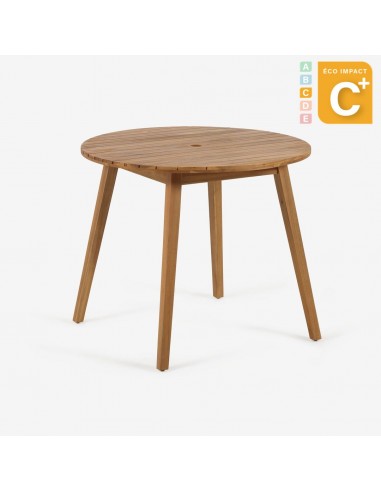 Table de jardin ronde Vilma 4 personnes, en bois massif d'acacia durable, Ø 90 cm suggérées chez