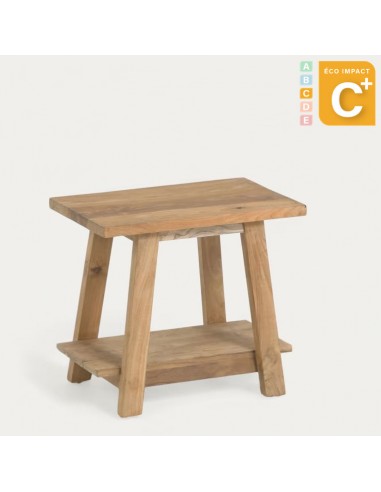 Tabouret Safara bois massif de teck recyclé 50 x 32 cm Livraison rapide