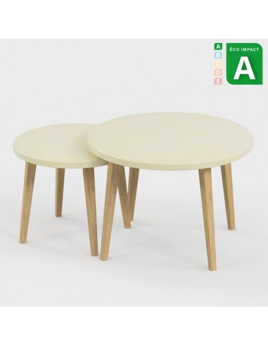 Tables basses gigognes Confluence en bois durable et textile stratifié Jusqu'à 80% De Réduction