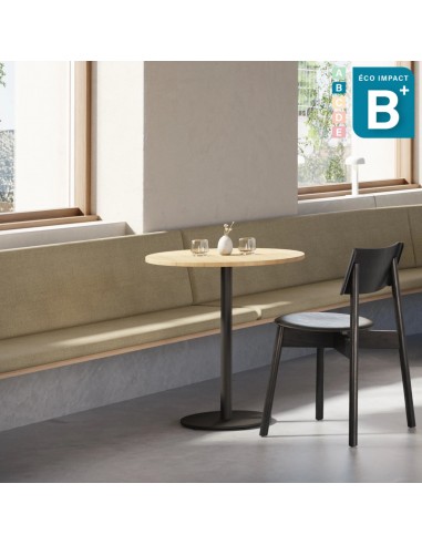 Table bistrot ronde MOKA en chêne massif, Haut.75cm le concept de la Pate a emporter 