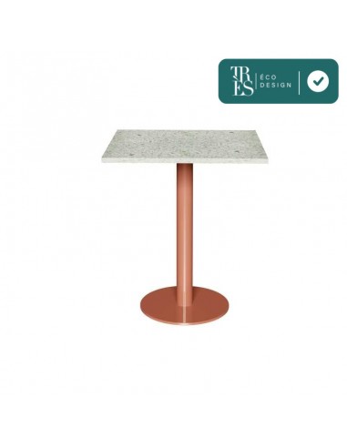 Table en plastique recyclé pied central, Dim. 60x65 ouvre sa boutique