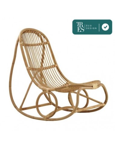 Rocking chair Nanny par Nana Ditzel en rotin hantent personnes