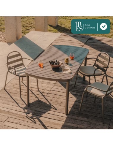 Table de jardin Joncols en aluminium 180 x 90 cm s'inspire de l'anatomie humaine