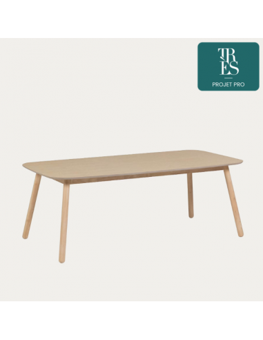 Table Batilde en hévéa massif et contreplaqué de frêne 140 x 70 cm vente chaude votre 